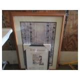 Framed Wolf Print, EZ Store Art Cabinet