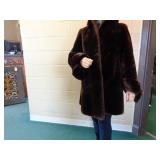 Dark Brown Sheep Fur Coat Approx Size Lg