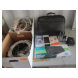 Laptop, Keyboard, Wires and Cables