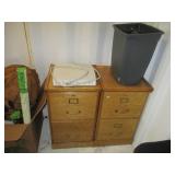 2) Wood Filing Cabinets with Contents