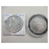 1890 and 1881 Morgan Silver Dollar