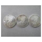 3) 1oz Liberty Silver Dollars