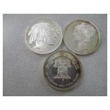 3) 1oz Silver Coins
