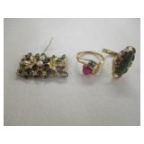 Pendant, 2) Rings