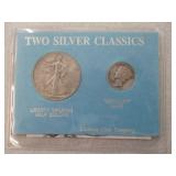 Liberty Walking Half Dollar, Mercury Dime