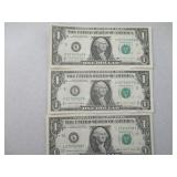 3) $1 Federal Reserve Notes