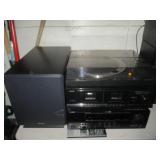 Yamaha Receiver, Teac Dual Cassette Player,