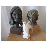 2) Busts and a Torso Sculpture