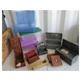Variety Wood, Plastic And Tin Containers