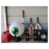 Eyeball Beverage Dispenser, 2) Gas Cans,