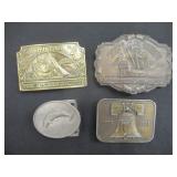 4) Belt Buckles (Hunting, Liberty Bell, Fish &