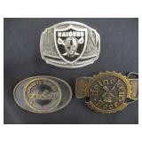 3) Belt Buckles (Raiders, Heineken Beer &