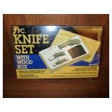 3pc Knife Set with Wood Box