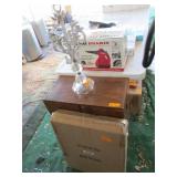 DVD/ VHS Cabinet, Iron and Glass Candle Holder