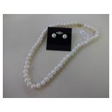 16" Pearl Necklace with Earrings