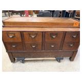 Floor Model Oak Card Catalog, 8 Drawers