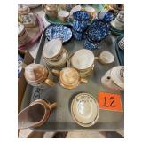 Blue & White Graniteware Cups, Saucer