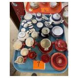 Child's Enamel Tea Sets Partial