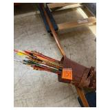 68' Wood Bow No String & 11 Wood Arrows With