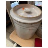 Large Stoneware Crock W/lid (5 Gal? Original Lid?)