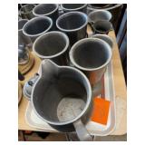 11 Pewter Glasses & 1 Pitcher