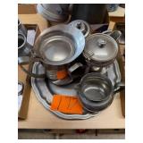 4 Metal Syrups & Creamers 1 Plate