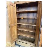 Oak 2 Door Linen Press 1 Drawer On Bottom Damaged