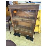 Oak 2 Stacking Bookcase Globe Damaged