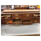 Oak Tabletop File Cabinet, Dropfront Drawer