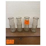 4 Demiston Brox Clear Milk Bottles