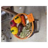 Tray Lot Glass Fruit & Acrylic Pieces