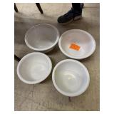 4 Corelle White Stoneware Mixing Bowls
