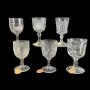 Set of 6 Three-Mold Early Pressed Goblets
