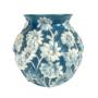 Vintage Phoenix Glass Vase Flower Pattern Blue