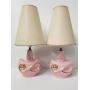 Pair of Pink Mid Century lamps