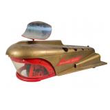 Vintage Golden Sonic Spaceship Toy