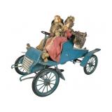 Vintage Tin Car with French Dolls