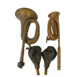 2 Antique Brass Car Horns