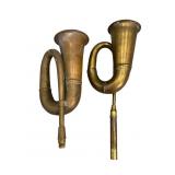 2 Early 20th Century Brass Car Horns, Deluxe