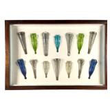Rare Shadowbox, Hearse Car Glass Vases
