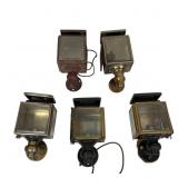 Five Carriage-Style Lamps