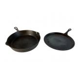 Griswold Erie No. 9 Cast Iron Skillet and Griddle