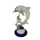 9.5-Inch Glass Dolphin Sculpture