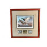 Framed Duck Print With Virginia Stamps