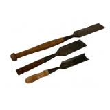 Three Antique Woodworking Chisels