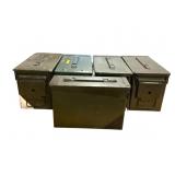 Five Metal Ammunition Storage Boxes