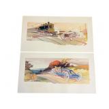 Two E. Montaut Prints on Board