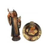 Ceramic Figure With Wallhanging