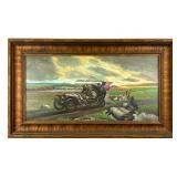 Framed Oil on Canvas Landscape Scene