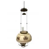 Hanging Glass Chandelier with Painted Shade
